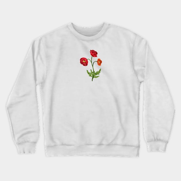 Popy Plant Botanical Crewneck Sweatshirt by Salfiart